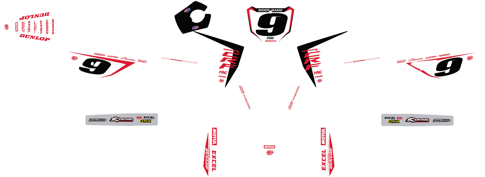 Honda Anniversary white Factory EDITION GRAPHICS KIT