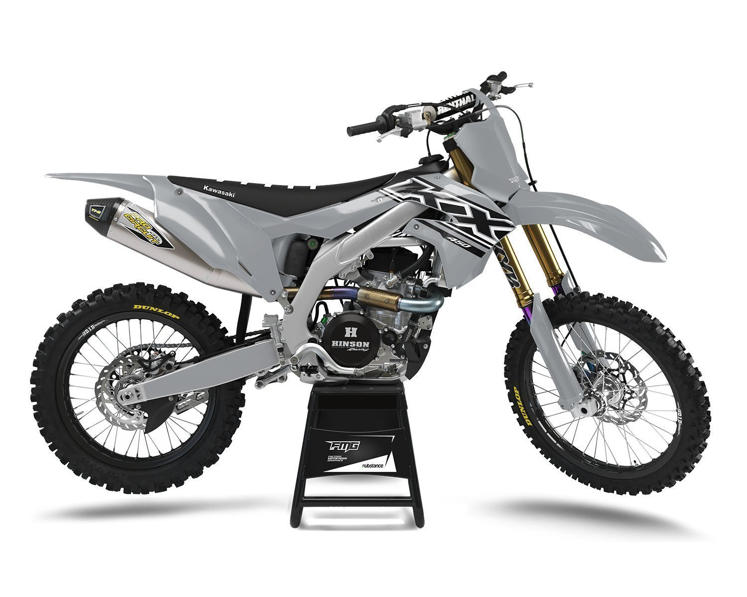 Grey Standard Kawasaki Factory Graphics