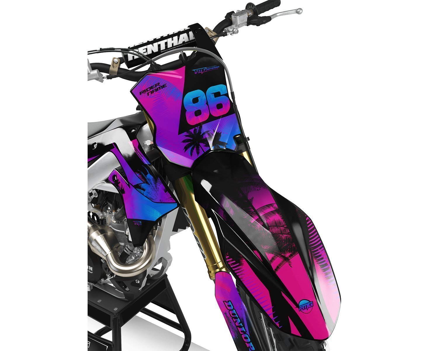 Kawasaki Black Palm Graphics Kit