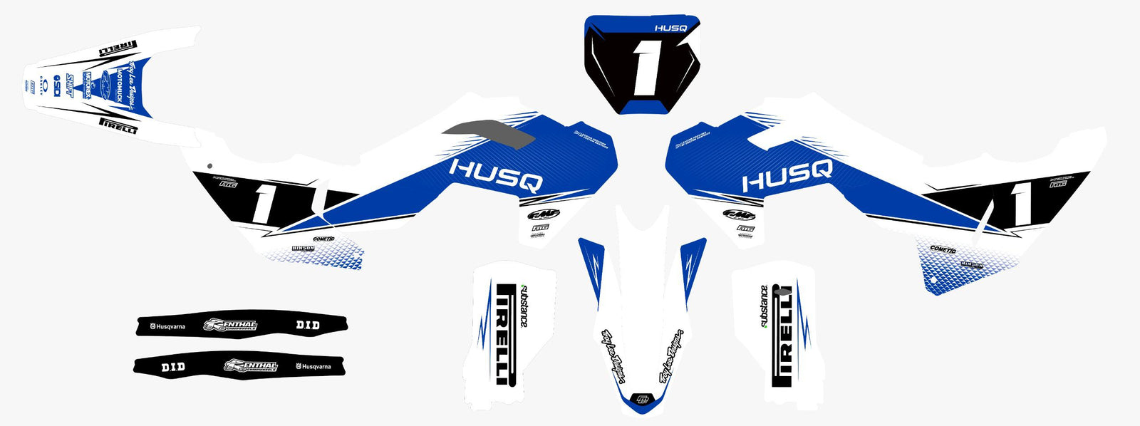 Husqvarna Factory Style Blue Graphics Kit