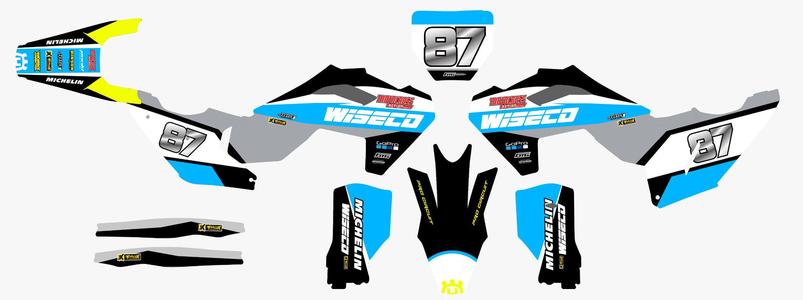 Husqvarna Neon Baby Blue Graphics Kit