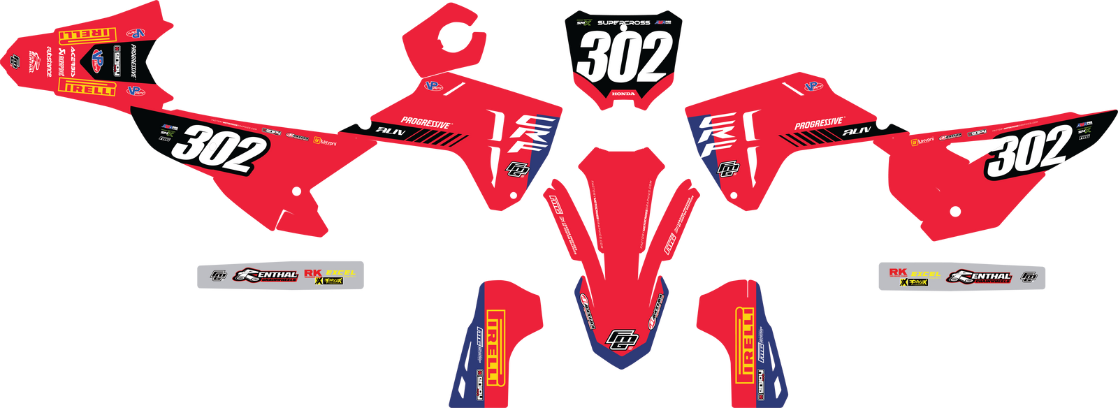 PROGRESSIVE HONDA CHROME PIRELLI EDITION GRAPHICS KIT
