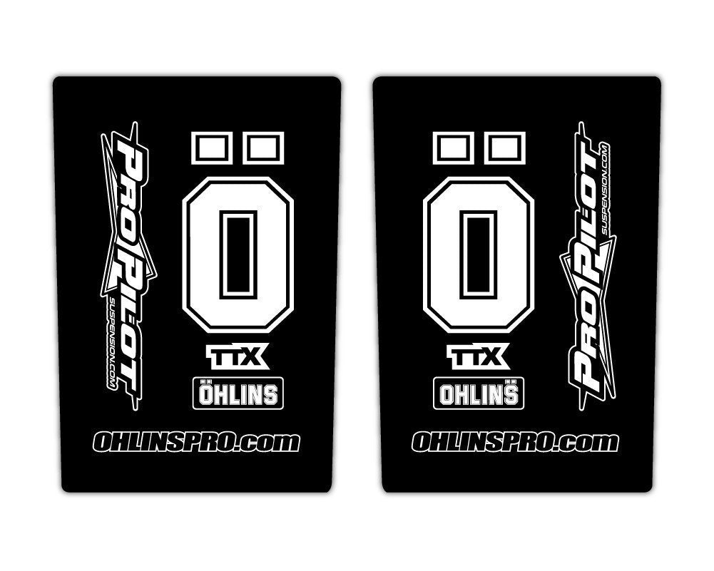 Black Ohlins Pro Upper Fork Decals