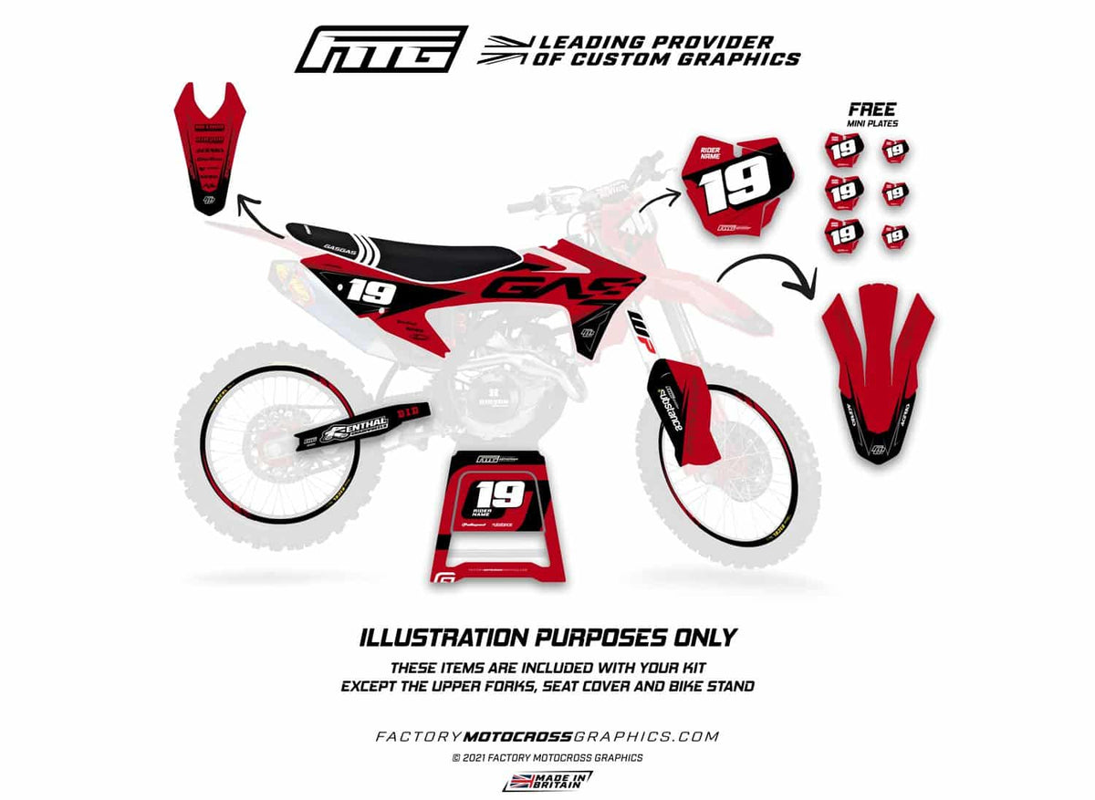 Gas Gas Tazer OEM Red Graphics Kit