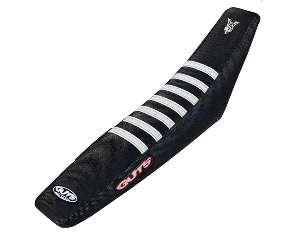 Guts Husqvarna White Ribbed Black Seat Cover