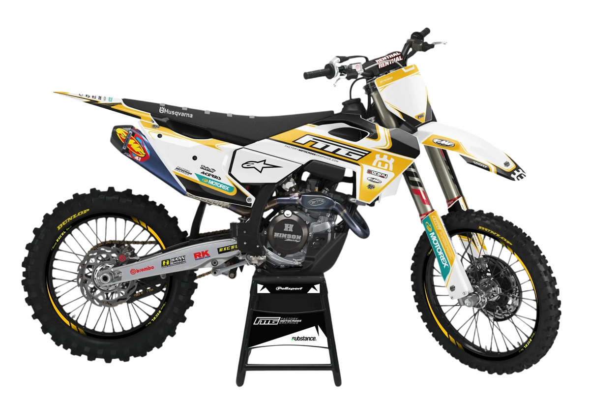 Husqvarna Carbon White &amp; Gold Graphics Kit