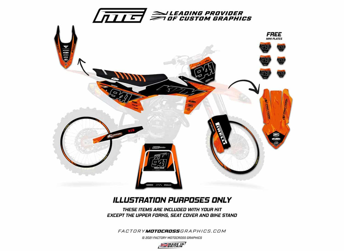 Fits KTM SX / SXF Teal Shadow Graphics Kit