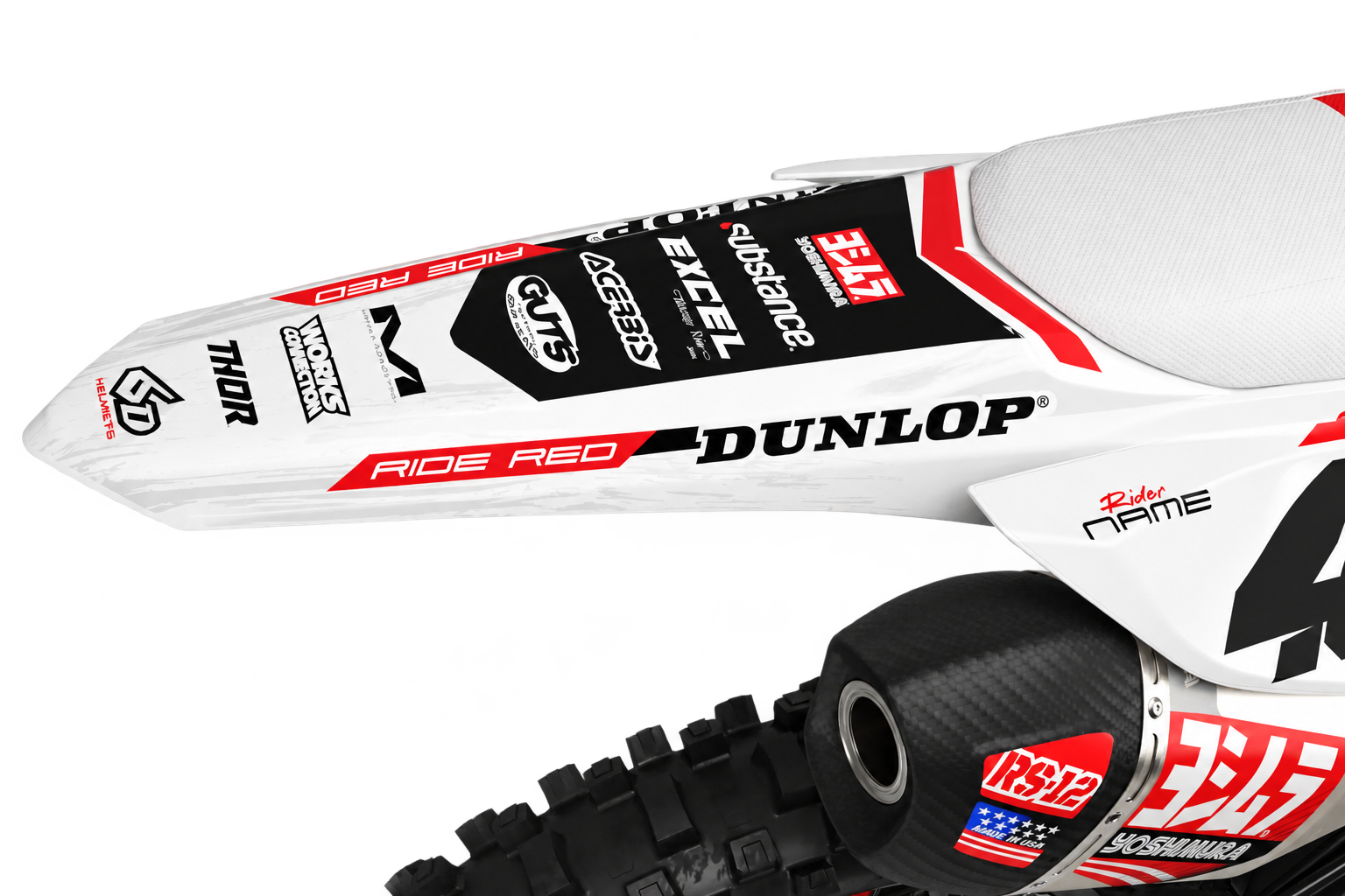 Honda Inferno White Factory Graphics Kit