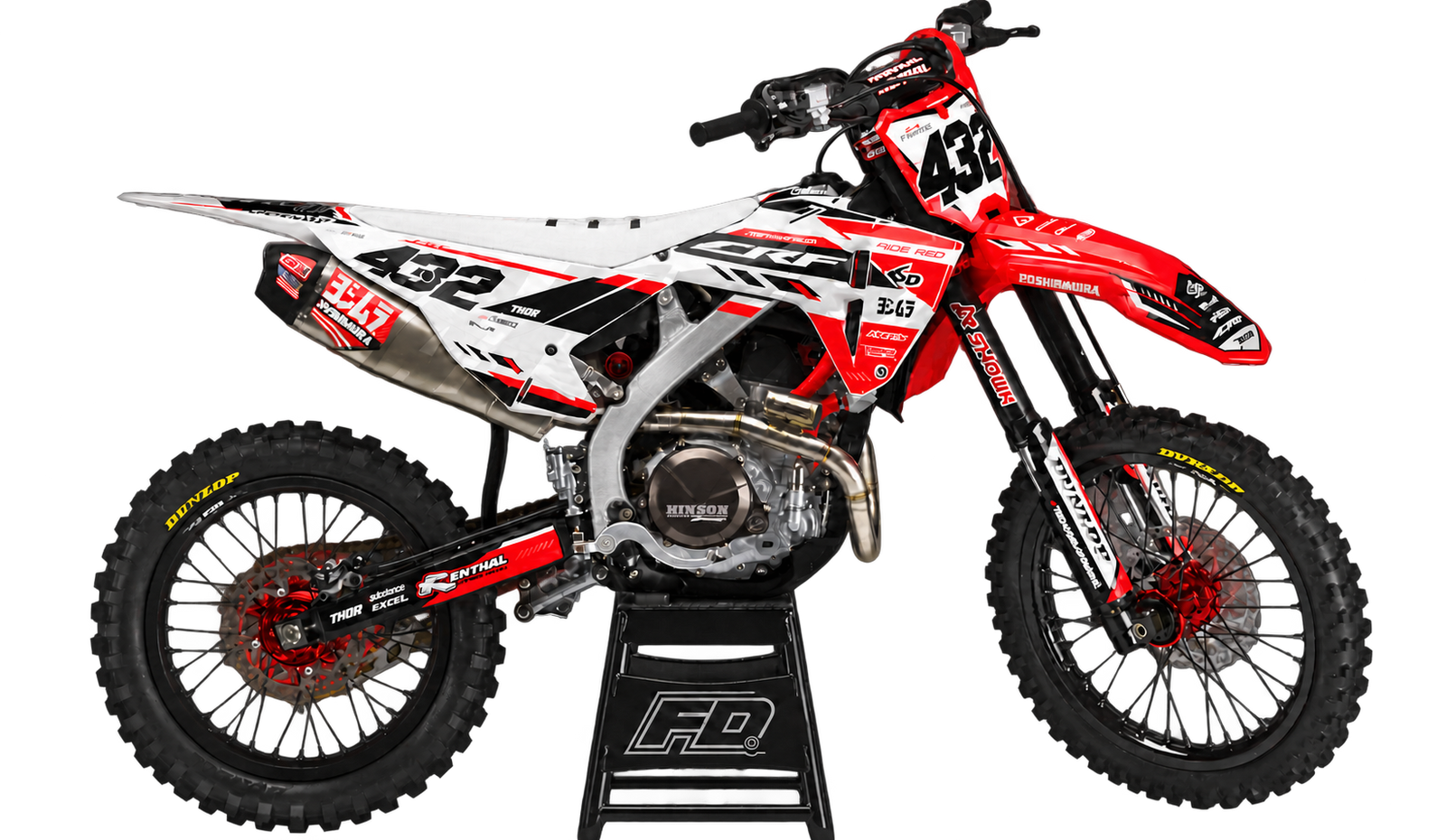 Honda Inferno White Factory Graphics Kit