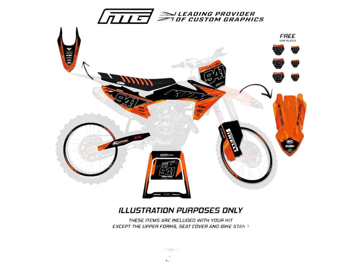 Fits KTM Fasthouse Black Mayhem Factory Graphics Kit