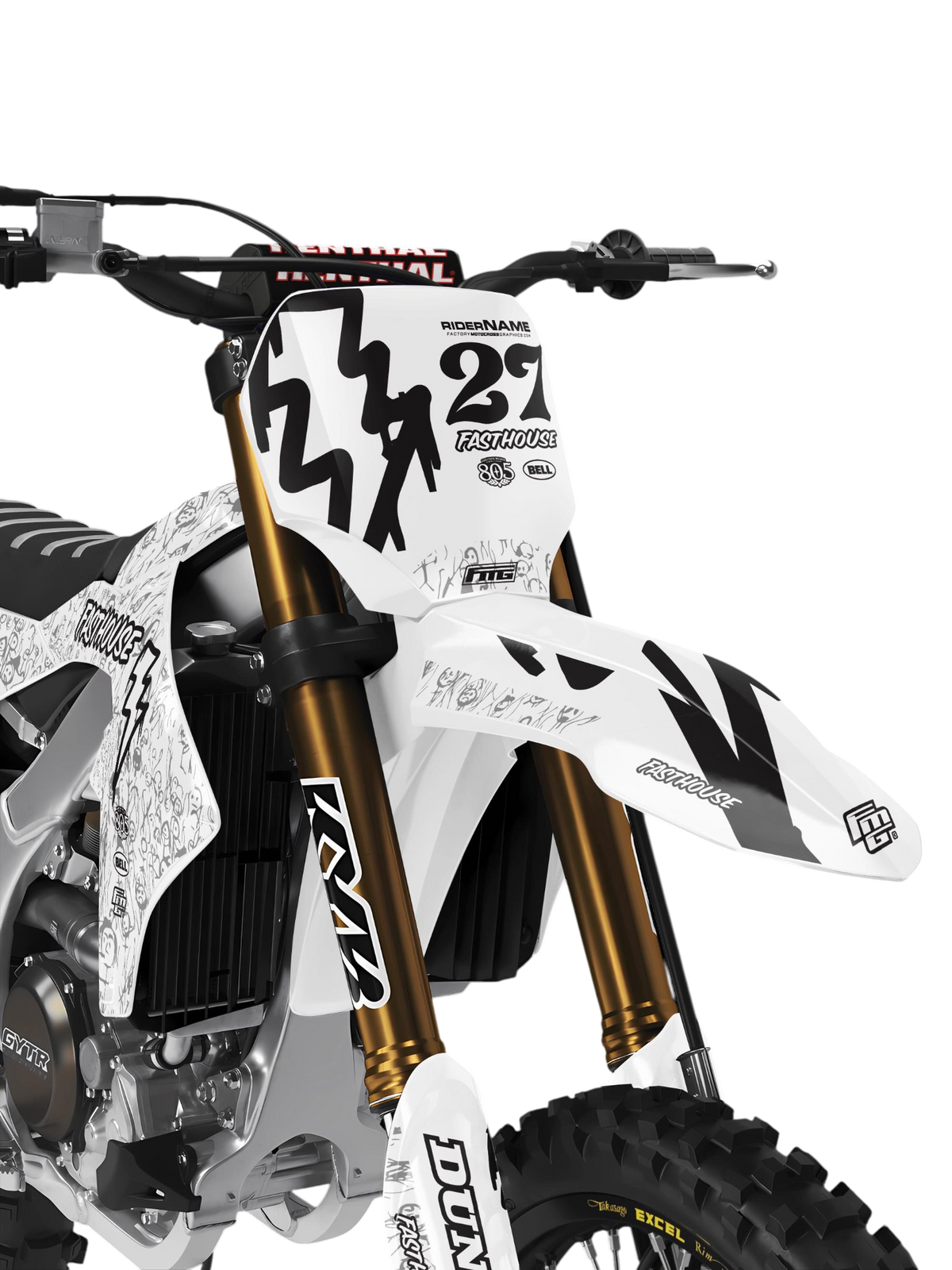 YAMAHA FASTHOUSE doodle White V1 GRAPHICS KIT.