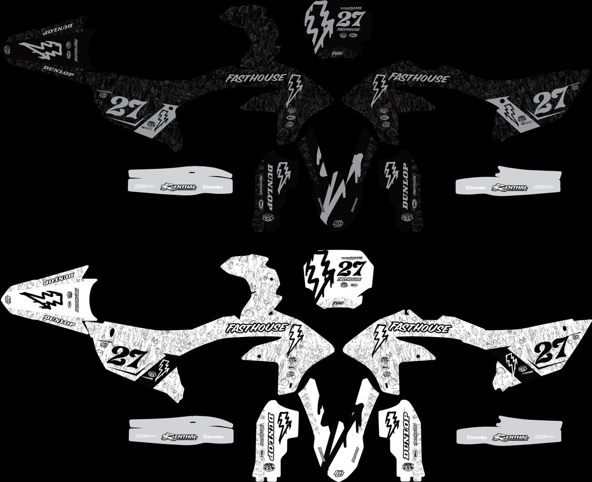 YAMAHA FASTHOUSE doodle White V1 GRAPHICS KIT.