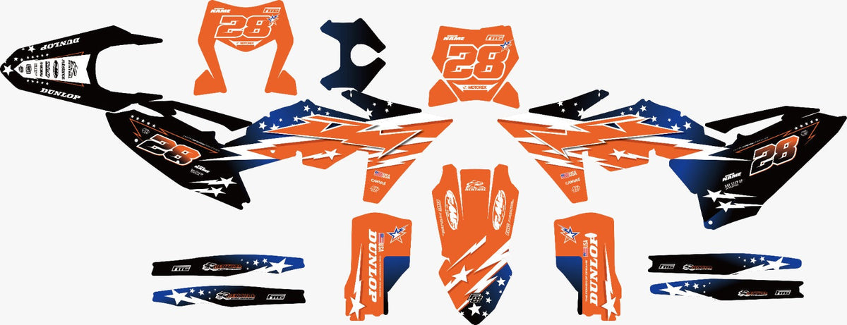 Fits KTM Stars &amp; Stripes  TEAM GRAPHICS KIT.