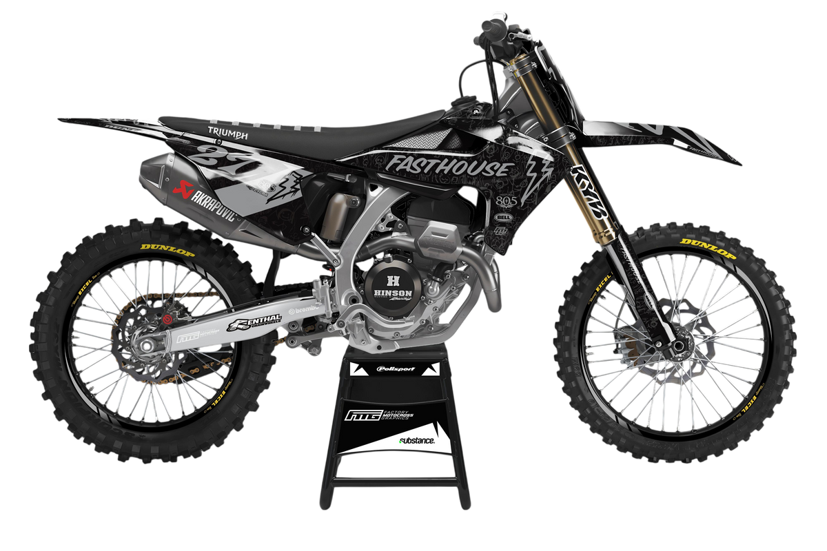TRIUMPH FASTHOUSE DOODLE Black VI GRAPHICS KIT. TF FACTORY MOTOCROSS GRAPHICS