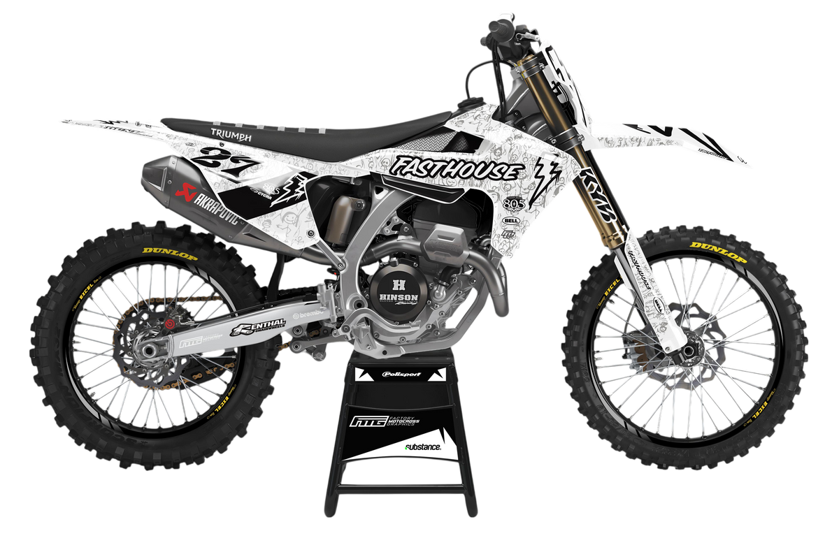 TRIUMPH FASTHOUSE DOODLE White VI GRAPHICS KIT. TF FACTORY MOTOCROSS GRAPHICS