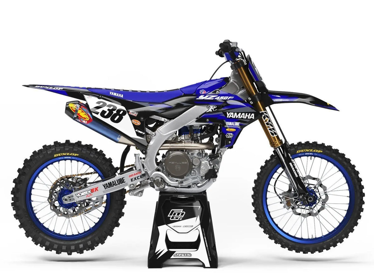 Yamaha factory black &amp; blue graphics kit